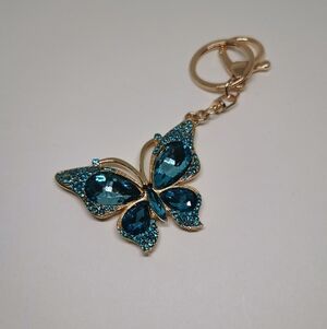 Elegant Blue Butterfly Keychain